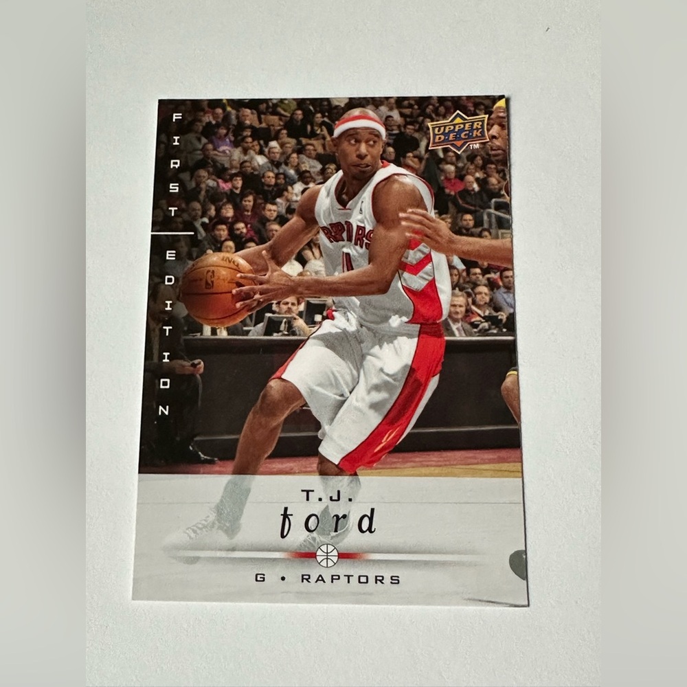 Upper Deck T.J. Ford First Edition Basketball Trading Card - White & Red